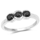 1.16 Carat Genuine Black Diamond .925 Sterling Silver Ring-1