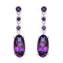 9.63 Carat Genuine Amethyst .925 Sterling Silver Earrings-1