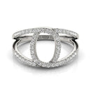 14k White Gold Diamond Loop Style Dual Band Ring (1/2 cttw)-2