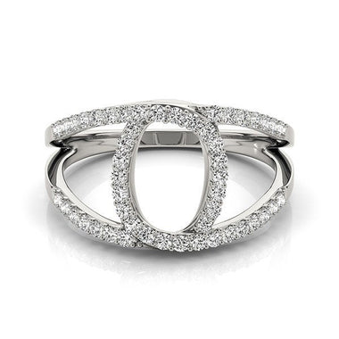 14k White Gold Diamond Loop Style Dual Band Ring (1/2 cttw) - 0