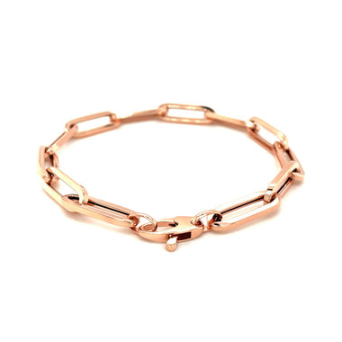 14K Rose Gold Extra Wide Paperclip Chain Bracelet - 0