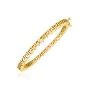 14k Yellow Gold High Polish Greek Key Bangle-2