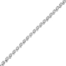 .925 Sterling Silver 1.0 Cttw Diamond Spiral Wave Curved-Link 7" Tennis Bracelet (I-J Color, I3 Clarity)-4