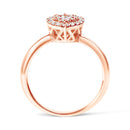 10K Rose Gold 3/8 Cttw Round-Cut Diamond Pear Promise Ring (I-J Color, I2-I3 Clarity) - Size 7-5