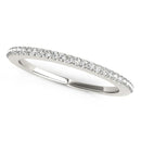 14k White Gold Pave Scallop Setting Diamond Wedding Band (1/8 cttw)-1