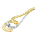 Espira 10K Two-Tone Gold 1/10 cttw Round Cut Diamond Swirl Pendant Necklace (I-J, I2-I3)-2