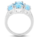 7.77 Carat Genuine Blue Topaz .925 Sterling Silver Ring-2