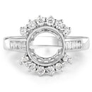 0.58 Carat Genuine White Diamond 14K White Gold Semi Mount Ring - holds 9.00mm Round Gemstone-4