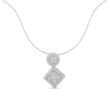 14K White Gold 1 cttw Diamond Pendant Necklace (H-I, I1-I2) - 0