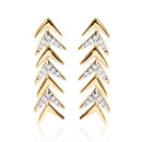 18K Yellow Gold Plated .925 Sterling Silver 1/5 Cttw Diamond Chevron Arrow Stud Earring (I-J Color, I2-I3 Clarity)-1