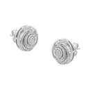 .925 Sterling Silver 1/4 Cttw Baguette and Round Diamond Swirl Love Knot Stud Earrings (I-J Color, I3 Clarity)-1