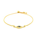 14k Yellow Gold Adjustable Evil Eye Bracelet-2