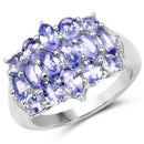 3.08 Carat Genuine Tanzanite .925 Sterling Silver Ring-1