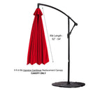 9 ft Cantilever Hanging Umbrella 6 Rib Replacement Canopy Red-3