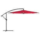 9 ft Cantilever Hanging Umbrella 6 Rib Replacement Canopy Red-2