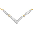 14K Yellow and White Gold 2.00 Cttw Round and Princess-Cut Diamond 'V' Shape Statement Necklace (H-I Color, SI2-I1 Clarity) - 18"-5
