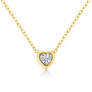10K Yellow Gold Plated .925 Sterling Silver 1/10 Cttw Miracle Set Round Diamond Square Box Shape 18" Pendant Necklace (K-L Color, I2-I3 Clarity)-5