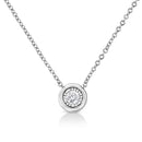 10K White Gold 1/10 Cttw Miracle Set Round-Cut Diamond Square Shape 18" Pendant Necklace (H-I Color, SI2-I1 Clarity)-5