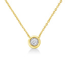 10K Yellow Gold Plated .925 Sterling Silver 1/10 Cttw Miracle Set Round Diamond Square Box Shape 18" Pendant Necklace (K-L Color, I2-I3 Clarity)-7