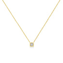 10K Yellow Gold Plated .925 Sterling Silver 1/10 Cttw Miracle Set Round Diamond Square Box Shape 18" Pendant Necklace (K-L Color, I2-I3 Clarity)-2
