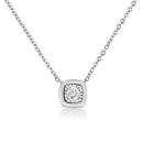 10K Yellow Gold Plated .925 Sterling Silver 1/10 Cttw Miracle Set Round Diamond Square Box Shape 18" Pendant Necklace (K-L Color, I2-I3 Clarity)-8