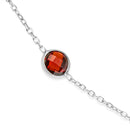 14K White Gold Bezel Set Mixed Gemstone 7 Station Adjustable 18"-24" Necklace-5