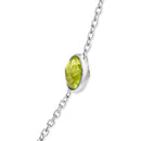 14K White Gold Bezel Set Mixed Gemstone 7 Station Adjustable 18"-24" Necklace-6