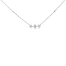 10K White Gold Bezel Set Princess Diamond 3 Stone Kite Shape and Station Necklace (H-I Color, SI2-I1 Clarity) - 18" Inches-3