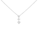 10K White Gold 1/5 Cttw Princess Cut Diamond 3 Stone Drop 18" Pendant Necklace (H-I Color, SI2-I1 Clarity)-7