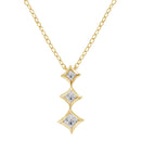 10K White Gold 1/5 Cttw Princess Cut Diamond 3 Stone Drop 18" Pendant Necklace (H-I Color, SI2-I1 Clarity)-9