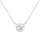 .925 Sterling Silver 1/2 Cttw Diamond Bezel 18" Pendant Necklace (I-J Color, I2-I3 Clarity)-11