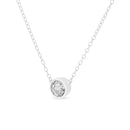 .925 Sterling Silver 1/2 Cttw Diamond Bezel 18" Pendant Necklace (I-J Color, I2-I3 Clarity)-12