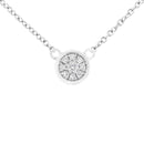 10K White Gold 1/4 Cttw Diamond Flower Pendant Necklace (I-J Color, I2-I3 Clarity) - Adjustable 16-18" chain-3