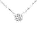 10K White Gold 1/4 Cttw Diamond Flower Pendant Necklace (I-J Color, I2-I3 Clarity) - Adjustable 16-18" chain-4