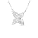 10K White Gold 1/2 Cttw Brilliant Round Diamond Marquise Shaped 4 Leaf Clover Adjustable 16-18" Inch Pendant Necklace (I-J Color, I1-I2 Clarity)-5