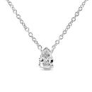 14K White Gold 1/5 Cttw Pear Shape Solitaire Diamond 18" Pendant Necklace (G-H Color, VS2-SI1 Clarity)-4