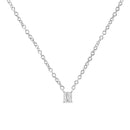 14K White Gold 1/5 Cttw Emerald Shape Solitaire Diamond 18" Pendant Necklace (G-H Color, VS2-SI1 Clarity)-5