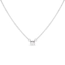 14K White Gold 1/4 Cttw Lab Grown Oval Solitaire Diamond East West 18" Pendant Necklace (G-H Color, VS2-SI1 Clarity)-5
