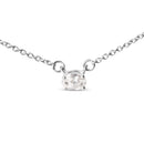 14K White Gold 1/4 Cttw Lab Grown Oval Solitaire Diamond East West 18" Pendant Necklace (G-H Color, VS2-SI1 Clarity)-7