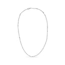 14K White Gold Bezel Set 1.00 Cttw Diamond 11 Station Necklace-1