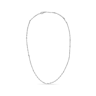 14K White Gold Bezel Set 1.00 Cttw Diamond 11 Station Necklace