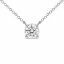 14K White Gold 1.00 Cttw Lab Grown Diamond Solitaire Pendant-2