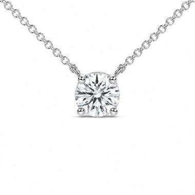 14K White Gold 1.00 Cttw Lab Grown Diamond Solitaire Pendant - 0