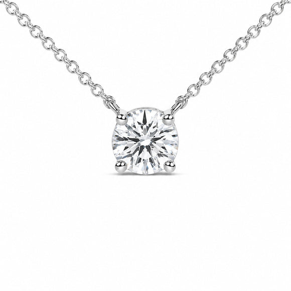 14K White Gold 1.00 Cttw Lab Grown Diamond Solitaire Pendant