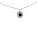 .925 Sterling Silver 5/8 Cttw Black Diamond 3 Station with Halo Necklace-2