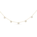 14K Yellow Gold 2.00 Cttw Diamond  Cluster 18" Station Necklace (I-J Color, I1-I2 Clarity)-6