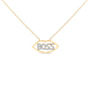 14K Yellow Gold Plated Silver 1/4 Cttw Diamond "Boss" Pendant Necklace - 18 Inch-1