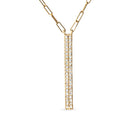 14K Yellow Gold 3/8 Cttw Two-Strand Marquise and Bar Charm Paper Clip Link Pendant Necklace  (I-J Color, I1-I2 Clarity) -18" and 20" Inch Lengths-7