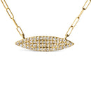 14K Yellow Gold 3/8 Cttw Two-Strand Marquise and Bar Charm Paper Clip Link Pendant Necklace  (I-J Color, I1-I2 Clarity) -18" and 20" Inch Lengths-8