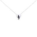 .925 Sterling Silver Blue Diamond Broken Heart Pendant Necklace (H-I Color, I1-I2 Clarity) - 18" Inches-1